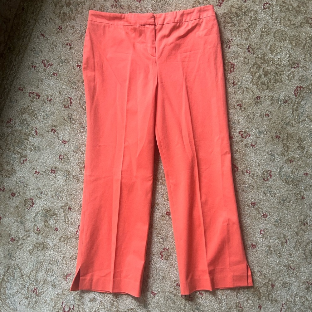 Adrienne Vittadini Vibrant Coral Cropped Pants